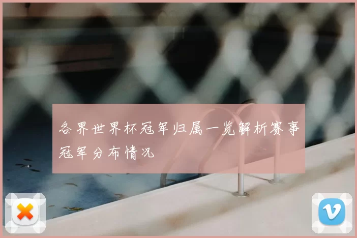各界世界杯冠军归属一览解析赛事冠军分布情况
